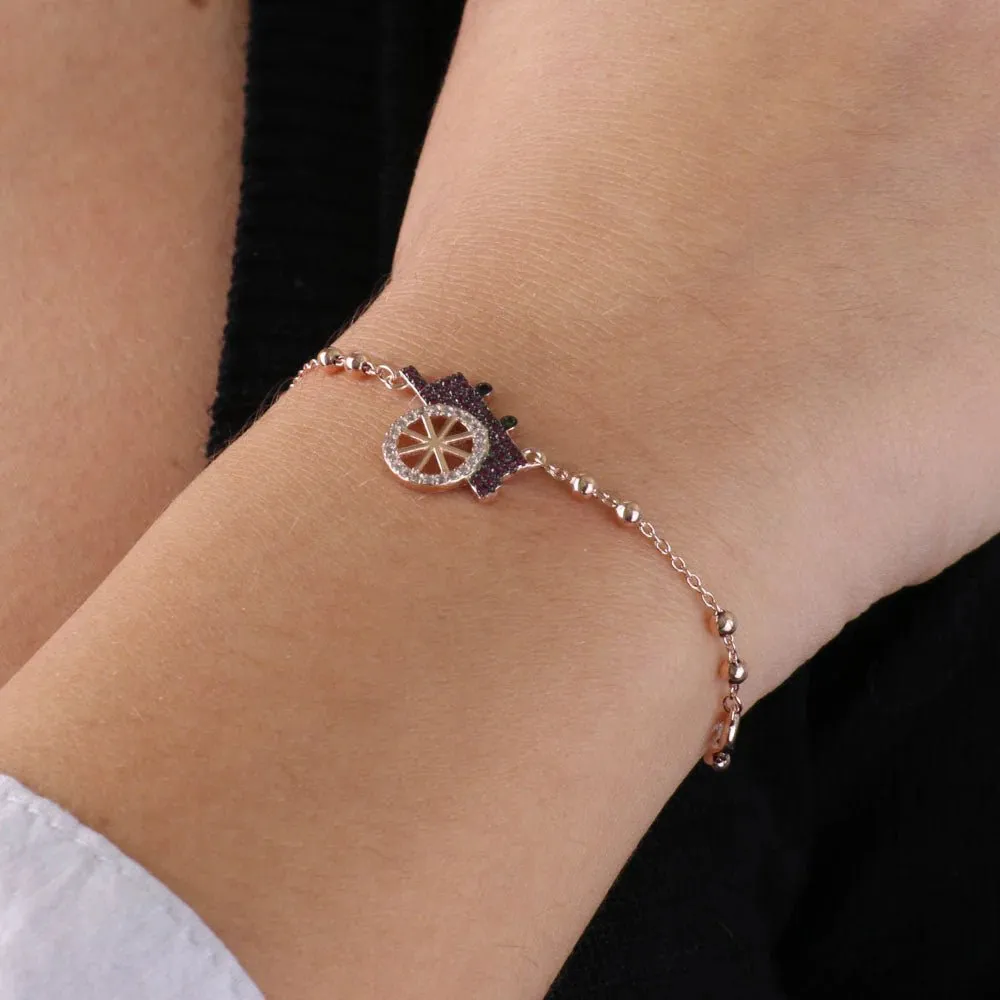 Bracciale in argento con ciondolo carrettino siciliano | Rohome