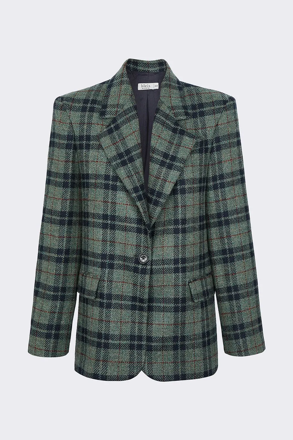 Chaqueta cuadros lana verde