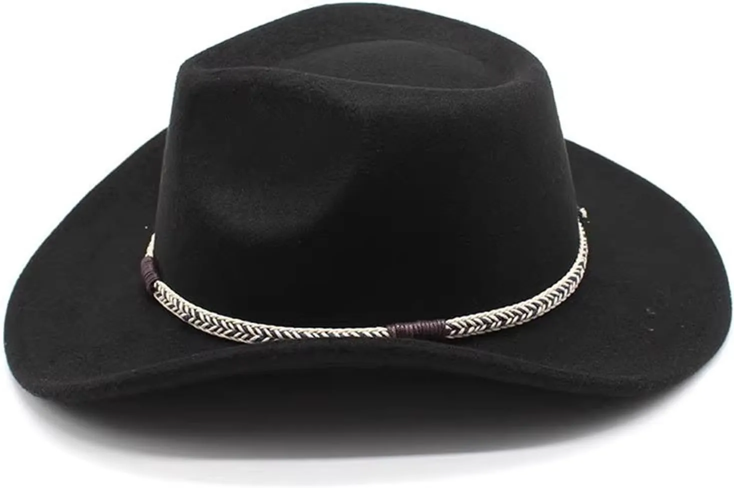 Classic Western Felt Cowboy Cowgirl Hat for Women Men, Outdoor Fedora Hats Wide Brim Cowgirl Hats with Belt Buckle