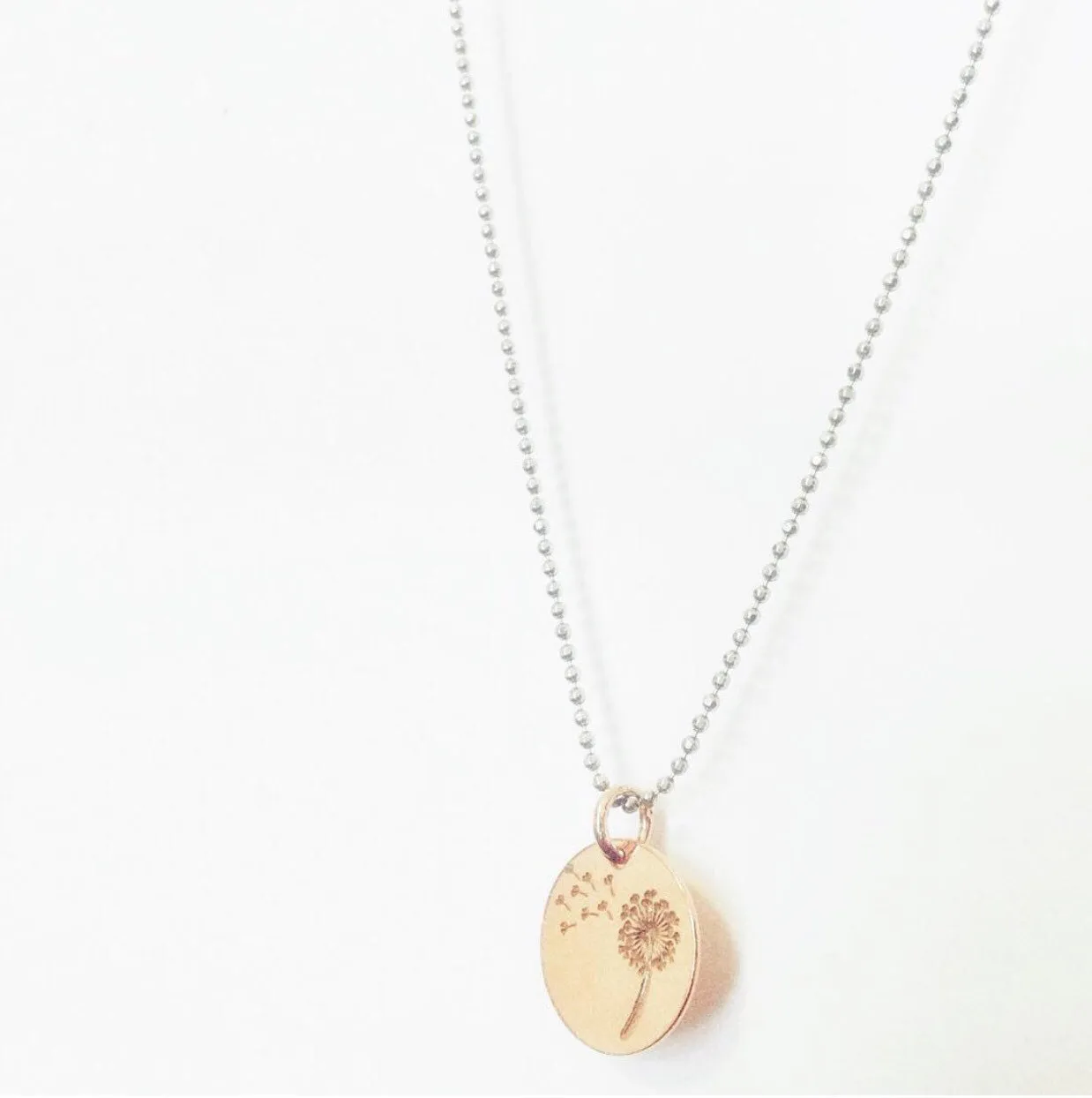 Collana in argento 925 e ciondolo dente di leone