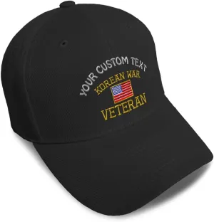 Custom Baseball Caps for Men & Women Embroidered American Veteran Korean War A Ladies & Men Baseball Hats