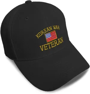 Custom Baseball Caps for Men & Women Embroidered American Veteran Korean War A Ladies & Men Baseball Hats