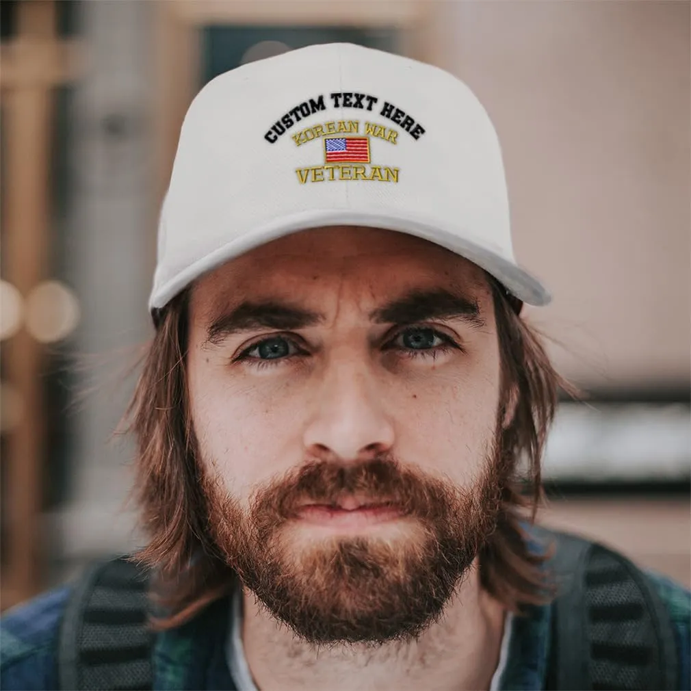 Custom Baseball Caps for Men & Women Embroidered American Veteran Korean War A Ladies & Men Baseball Hats