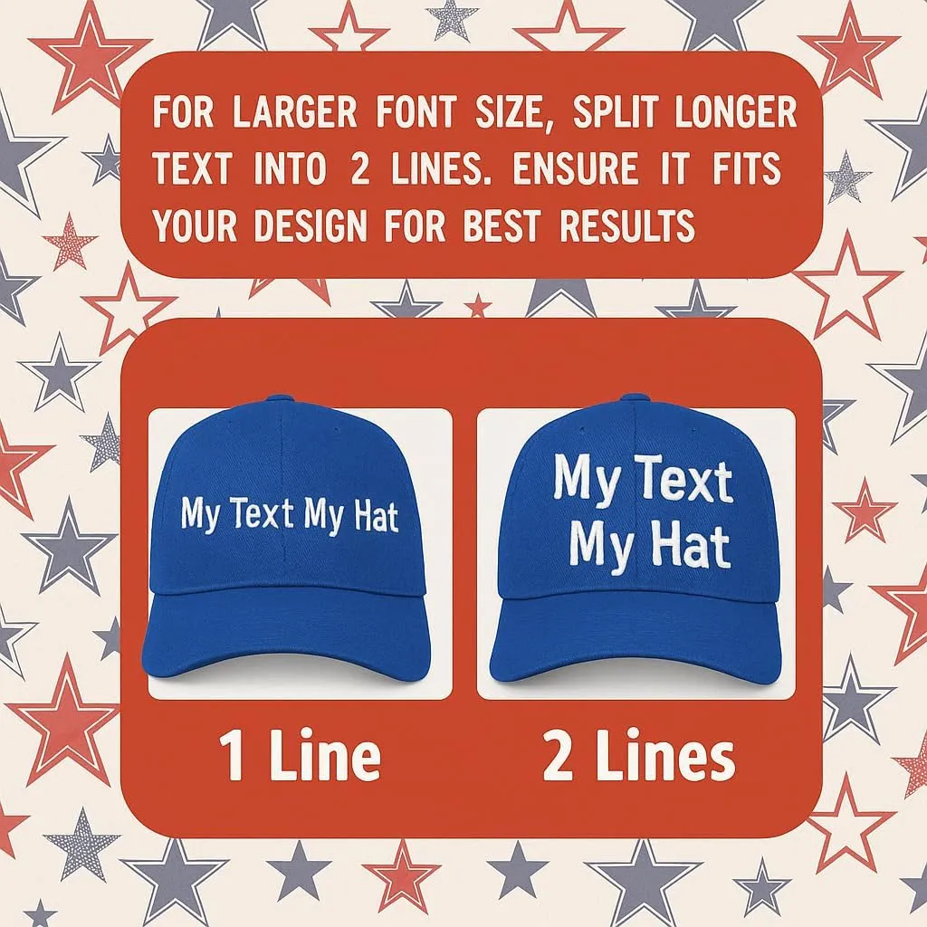 Custom Hats, Custom Caps, Embroidery Hats with Your Text Here, Personalized Baseball Cap with Your Text