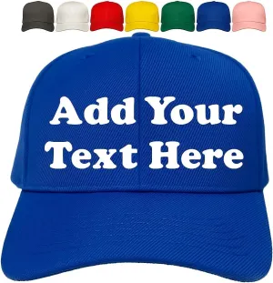 Custom Hats, Custom Caps, Embroidery Hats with Your Text Here, Personalized Baseball Cap with Your Text