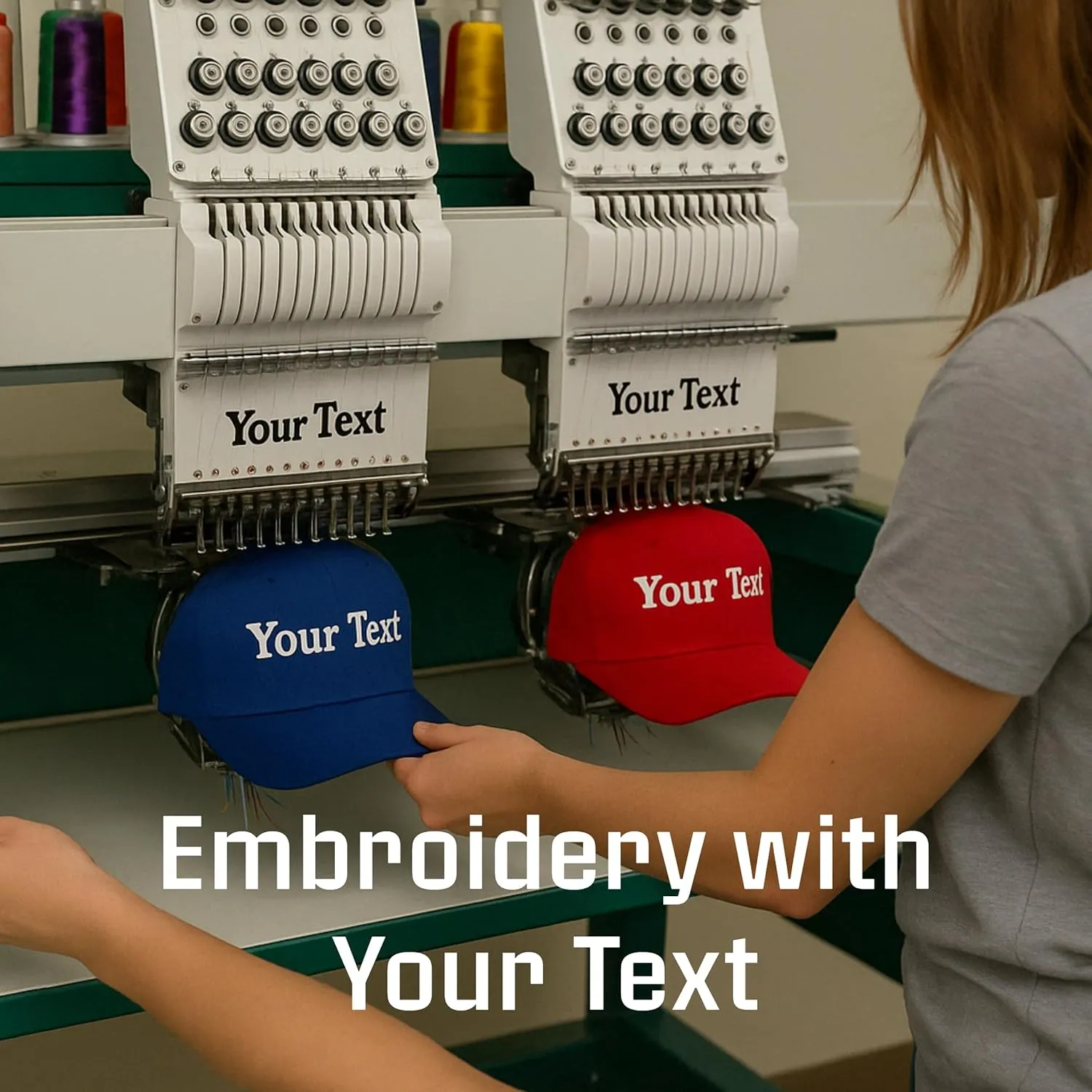 Custom Hats, Custom Caps, Embroidery Hats with Your Text Here, Personalized Baseball Cap with Your Text