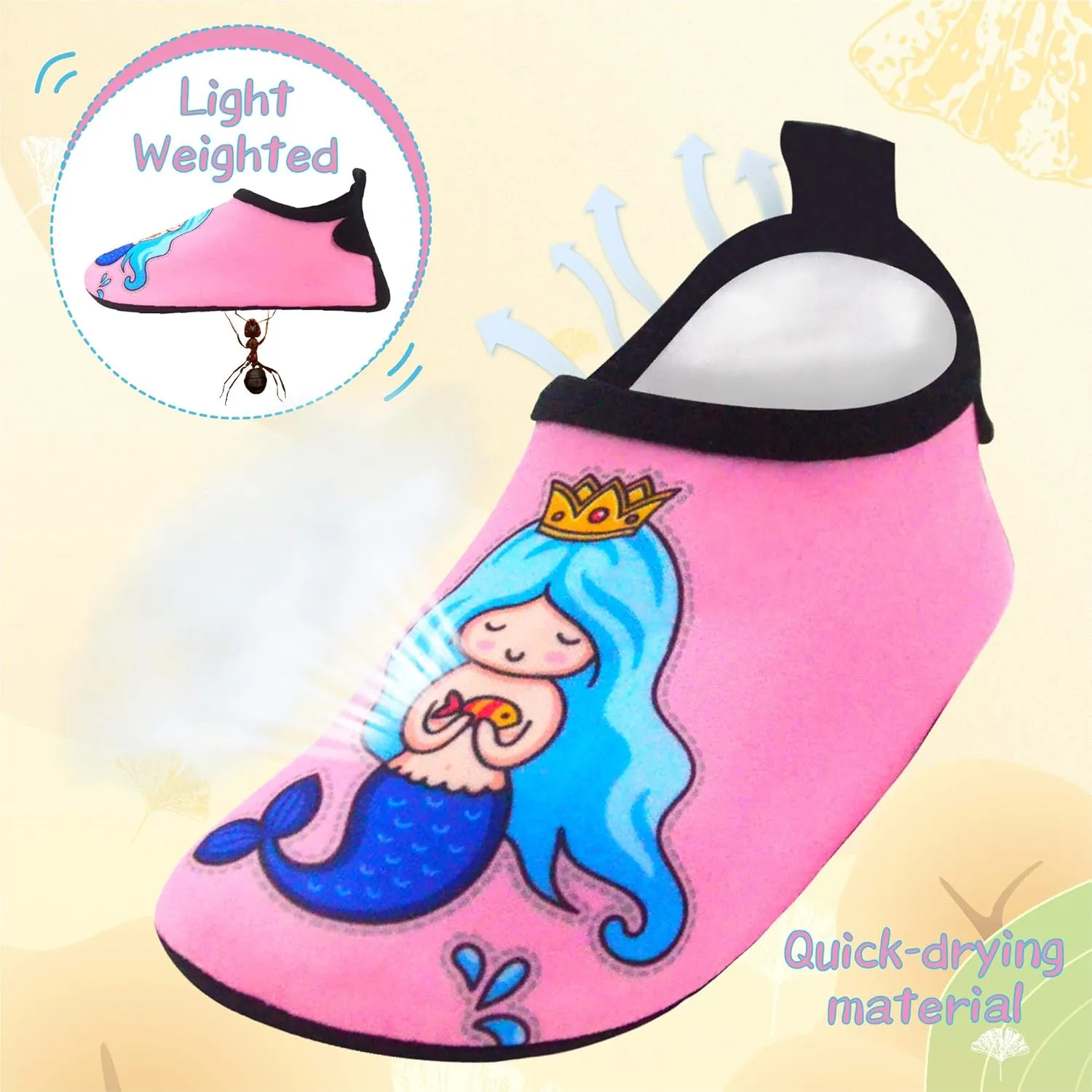 Dream Bridge Kids Water Shoes Quick Dry Barefoot Non-Slip Boys Girls Aqua Socks Shoes for Beach Outdoor Sports