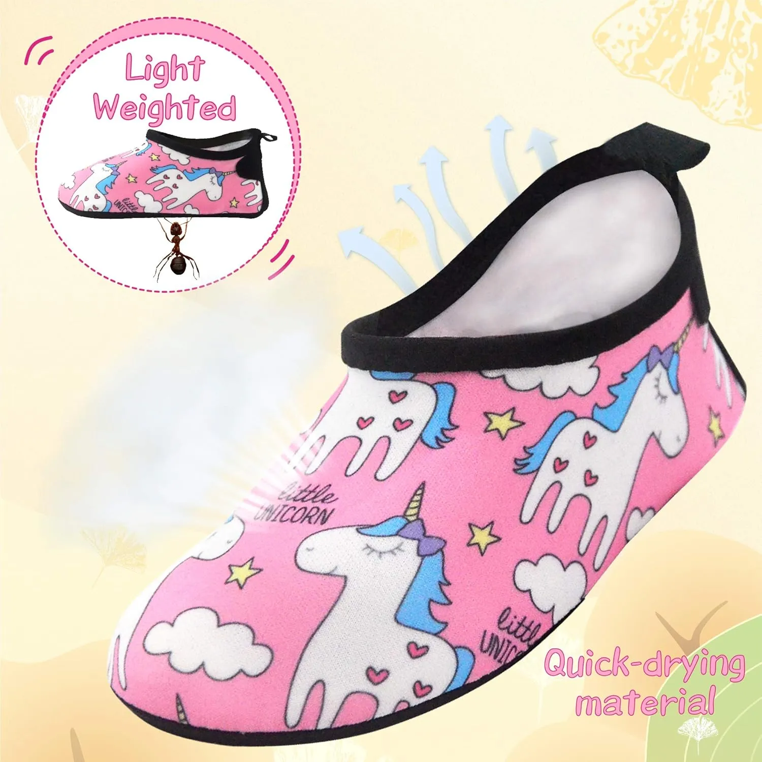 Dream Bridge Kids Water Shoes Quick Dry Barefoot Non-Slip Boys Girls Aqua Socks Shoes for Beach Outdoor Sports