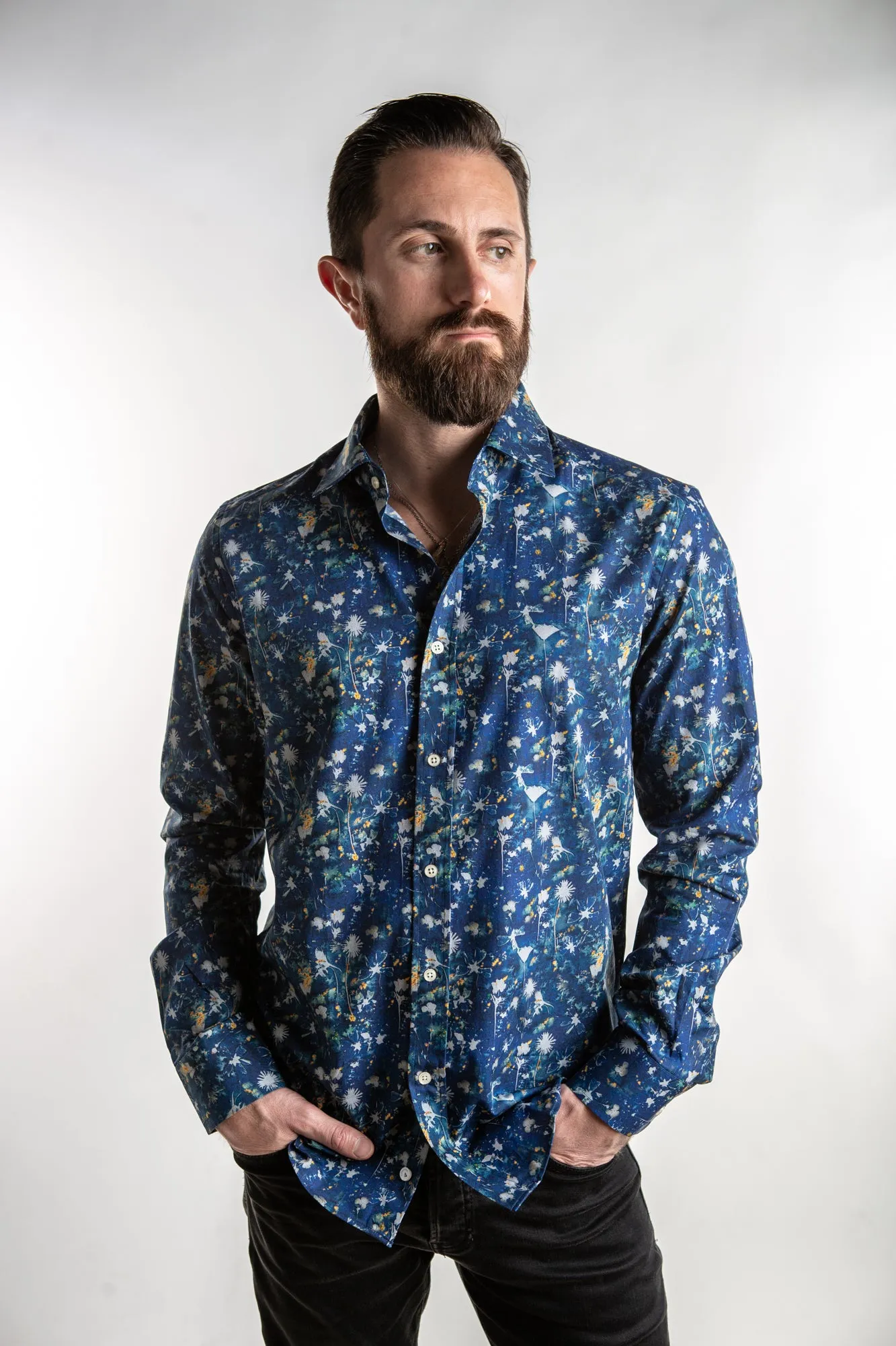 Dress Shirt - Navy Floral