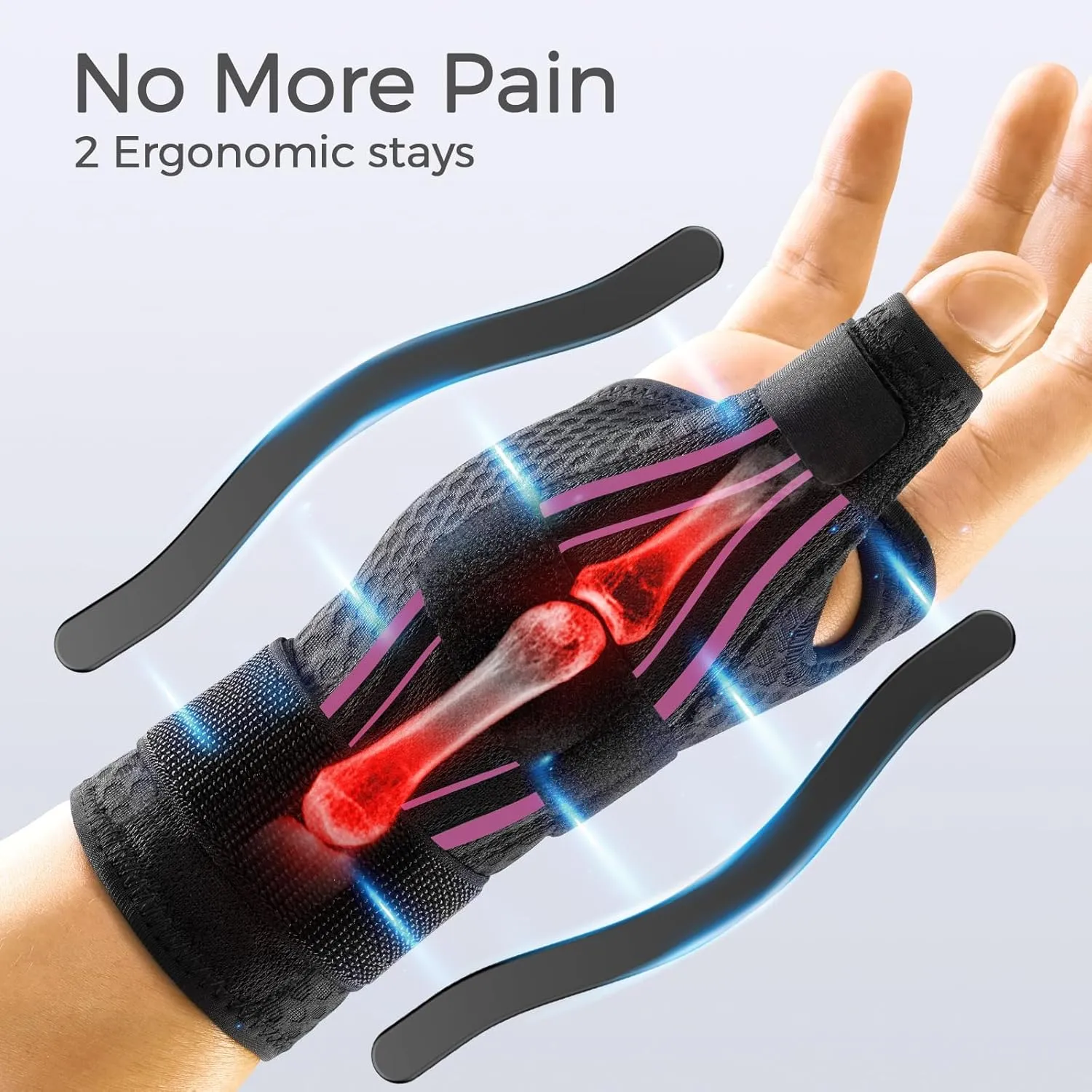 FREETOO Ergonomical Thumb Brace Right Hand or Left Hand for Arthritis Pain and Support,Thumb Splint for Trigger Thumb, Thumb Support for De Quervains Tenosynovitis, CMC Pain Relief (S/M Pink/Black)