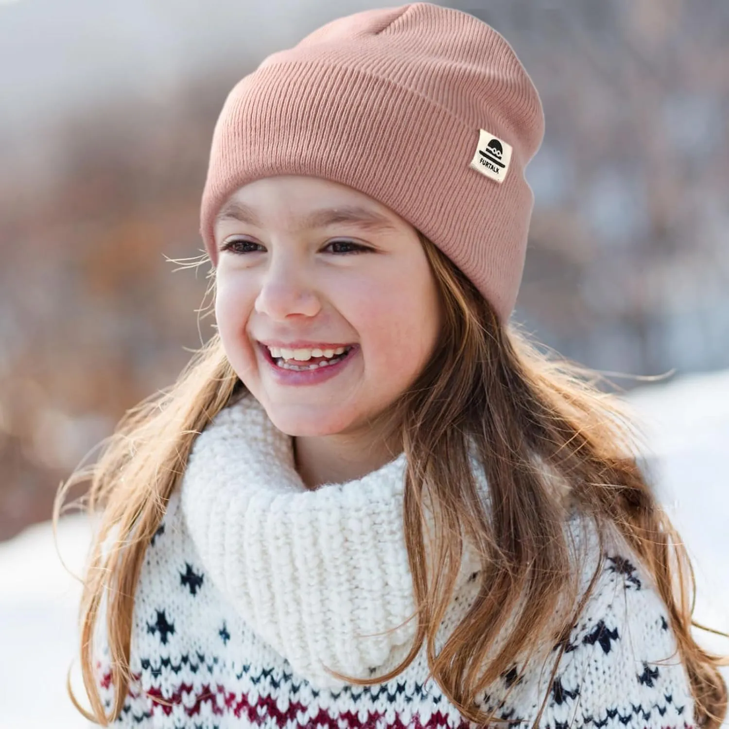 FURTALK Baby Beanie Fleece Lined Toddler Winter Hat Boys Girls Knit Warm Beanies Kids Ski Hats for 0-8 Years