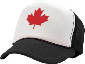 Gooder Tees - Canadian Maple Leaf - O Canada Patriot Pride - Vintage Retro Style Trucker Cap Hat