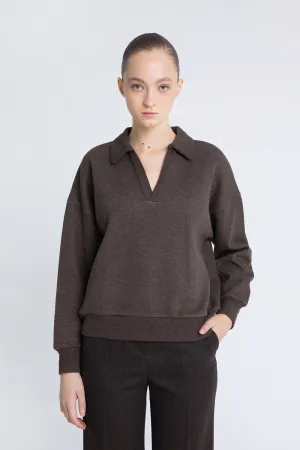 Jersey polo punto marrón