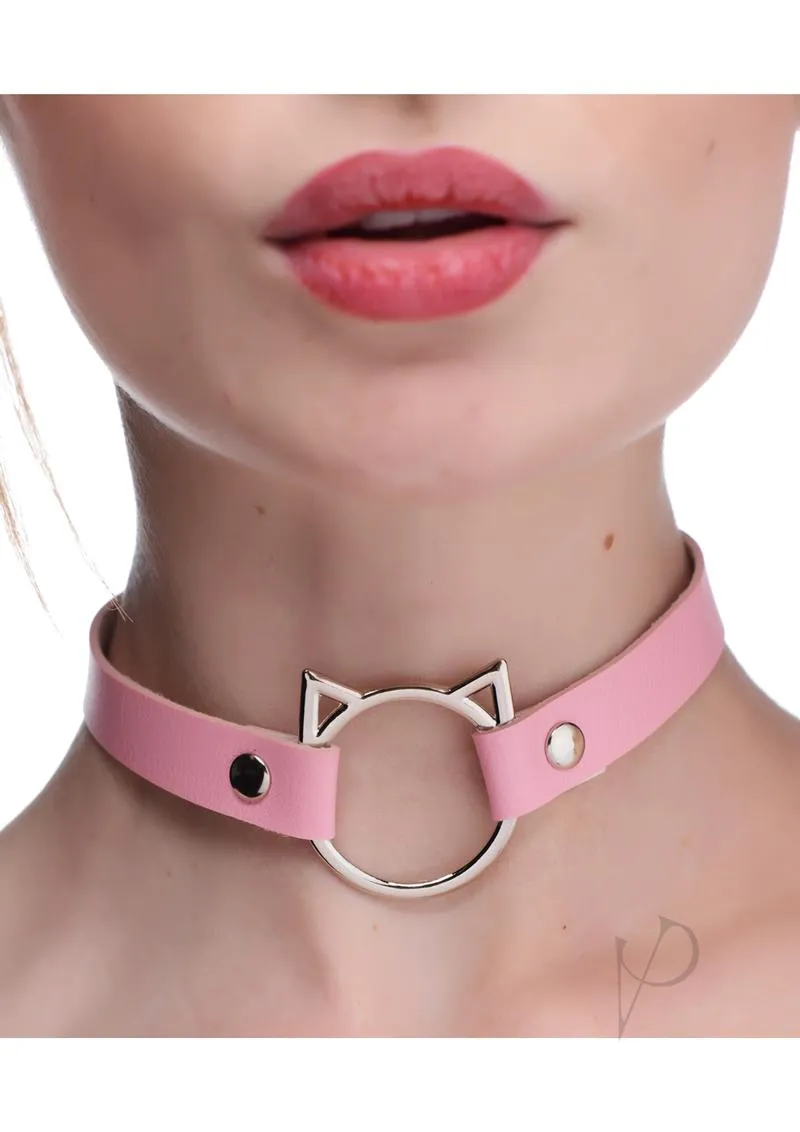 Ms Kinky Kitty Ring Slim Choker Pink