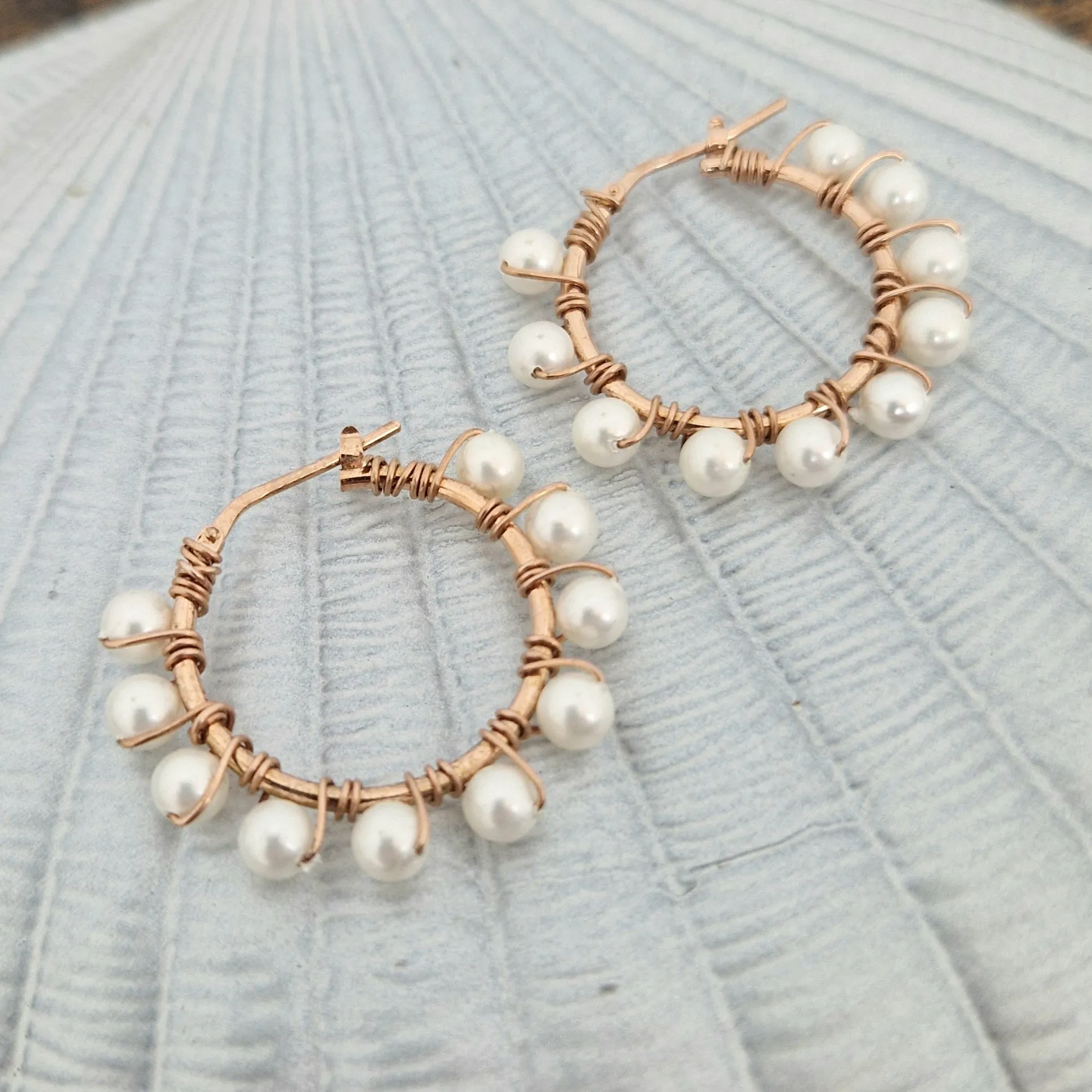 Orecchini argento925 oro rosa e perle