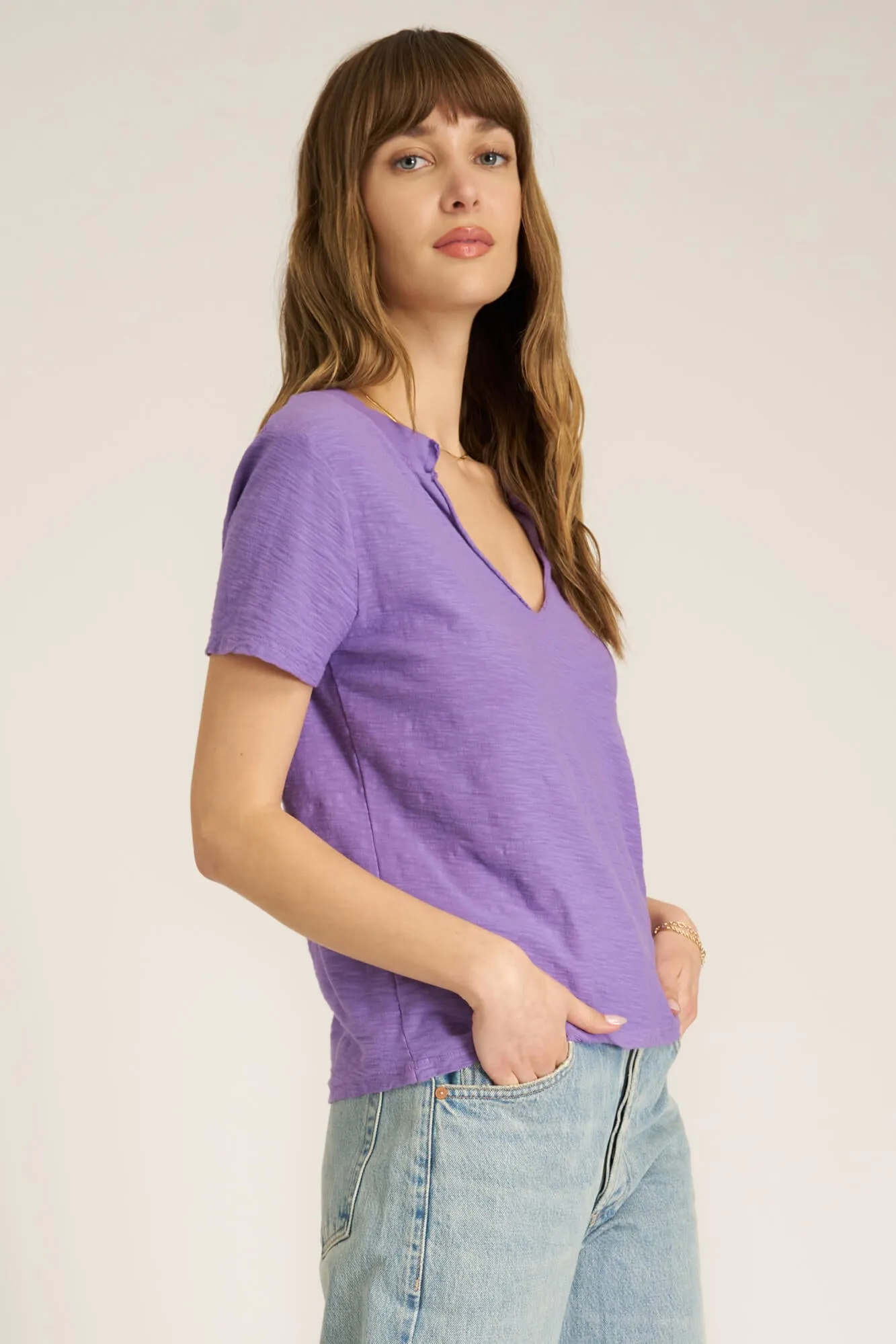 Plata Notched Tee - French Lilac