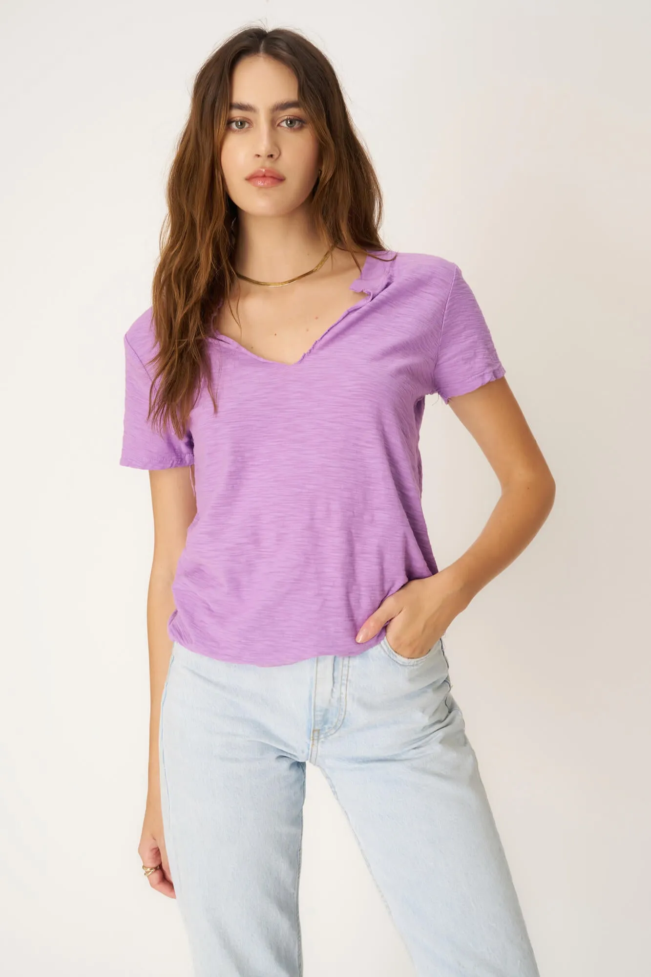 Plata Notched Tee - Purple Magic