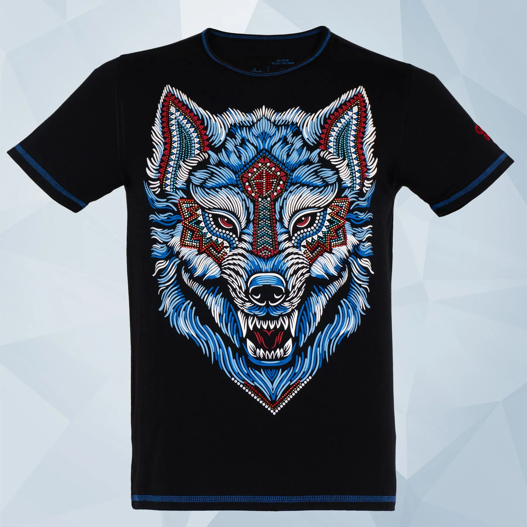 Playera estampada con aplicación de pedrería brillante para hombre - Modelo CALUPO