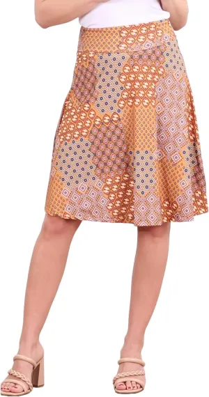 Popana Womens Casual Knee Length A-Line Stretch Midi Skirt Plus Size