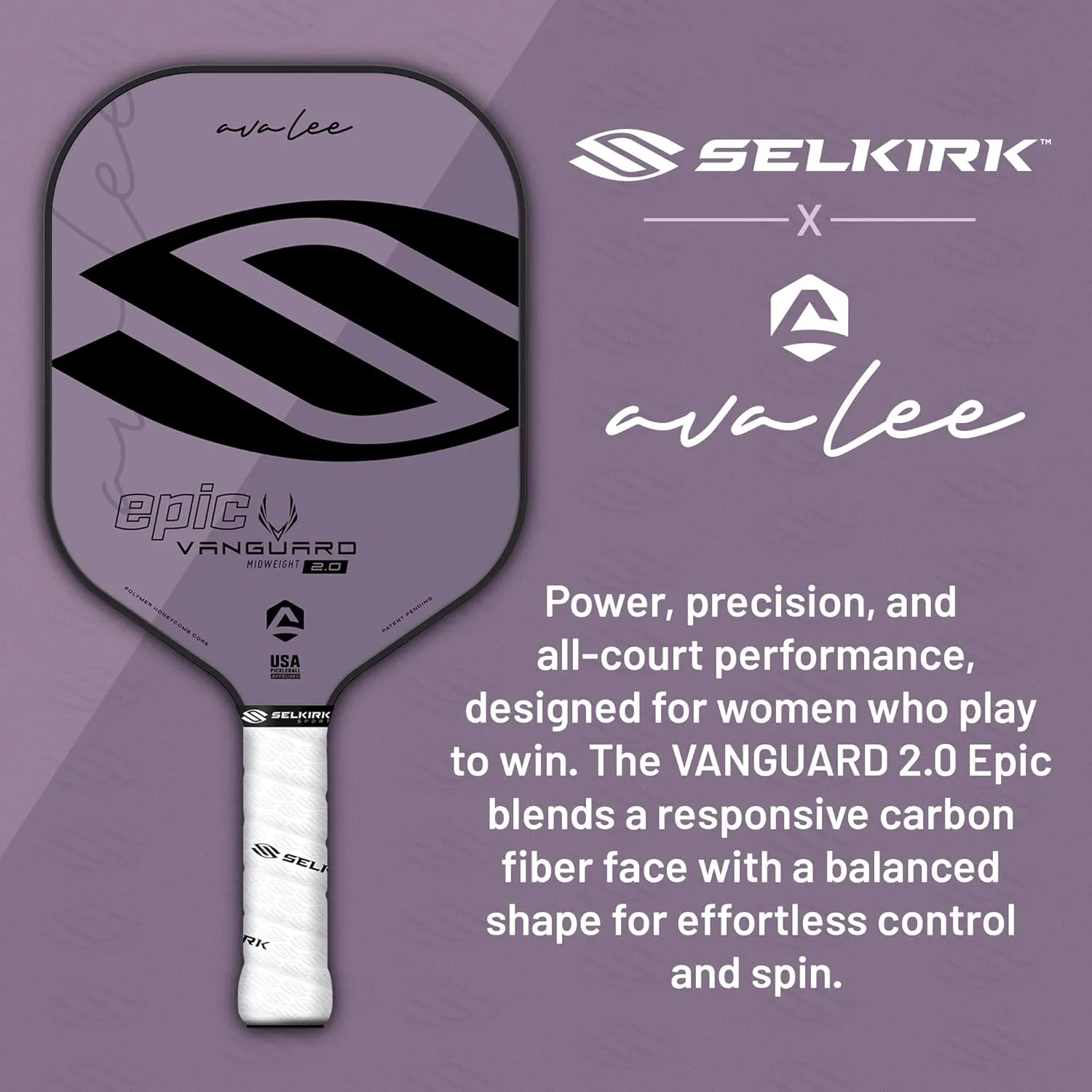 Selkirk Sport Vanguard Hybrid Pickleball Paddle | Carbon Fiber Pickleball Paddle with a Polypropylene X5 Core | Pickleball Rackets