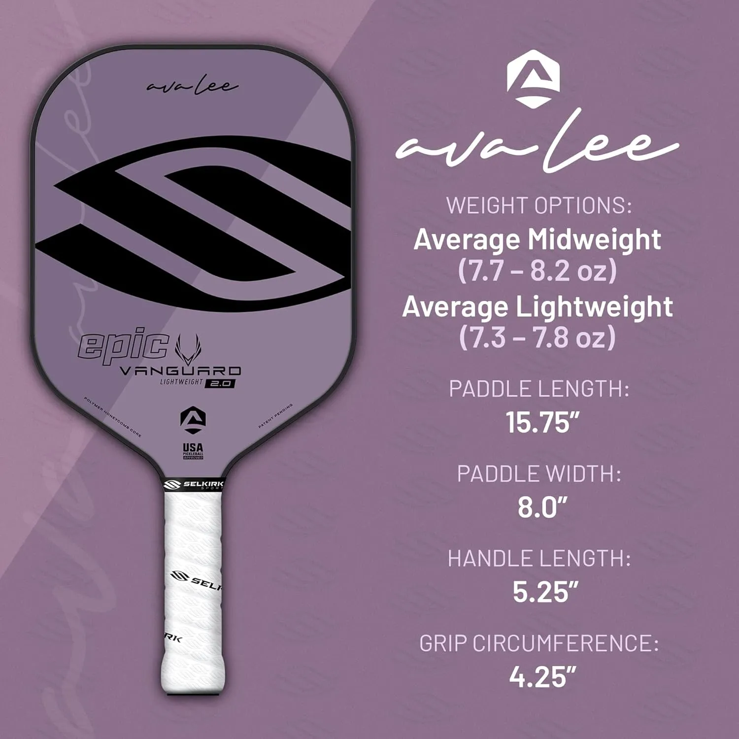Selkirk Sport Vanguard Hybrid Pickleball Paddle | Carbon Fiber Pickleball Paddle with a Polypropylene X5 Core | Pickleball Rackets