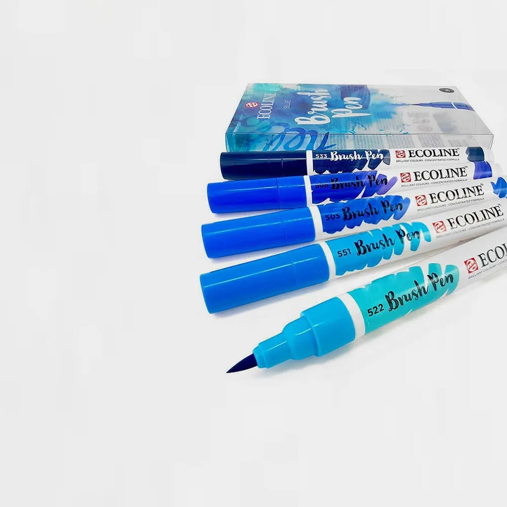 Set 5 Rotuladores Brush Pen Ecoline Azul
