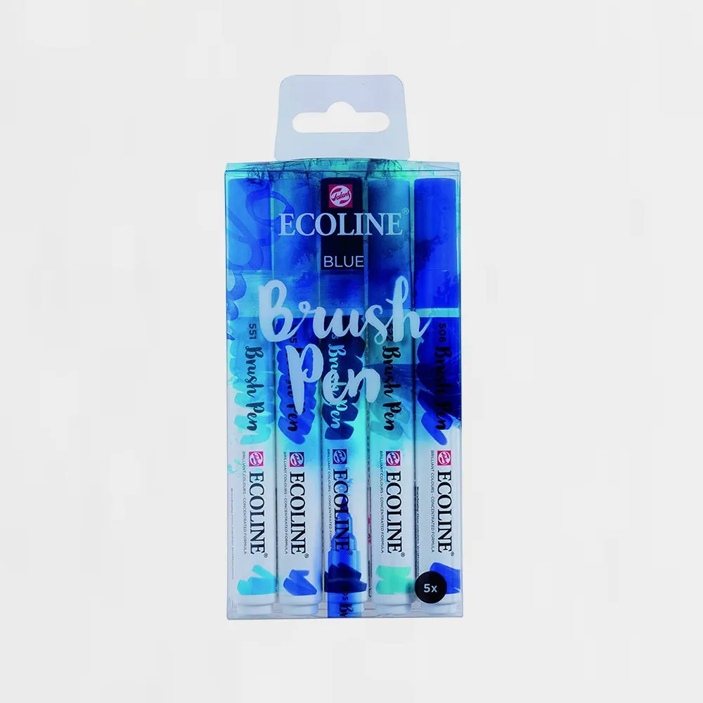 Set 5 Rotuladores Brush Pen Ecoline Azul