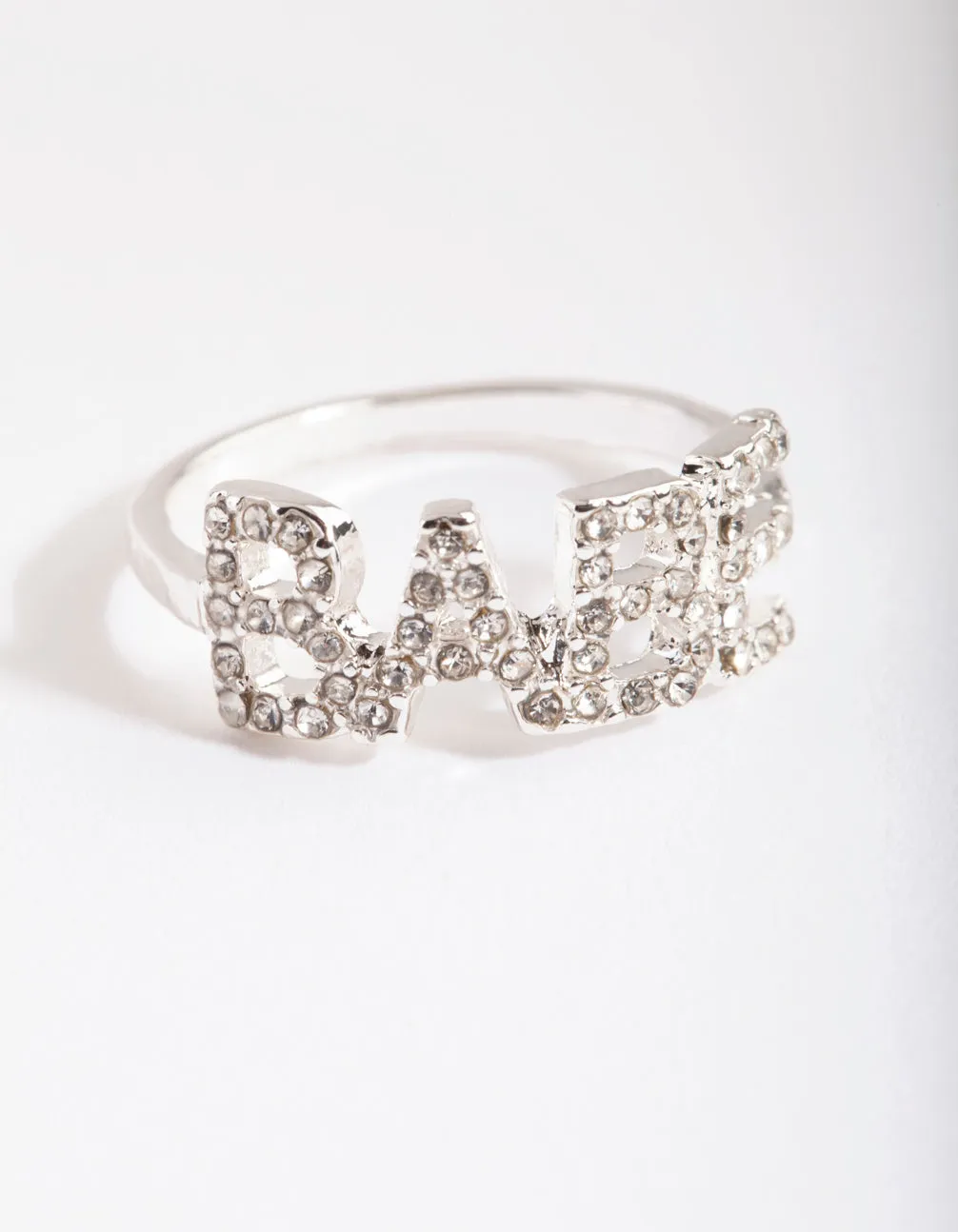 Silver Diamante Babe Ring
