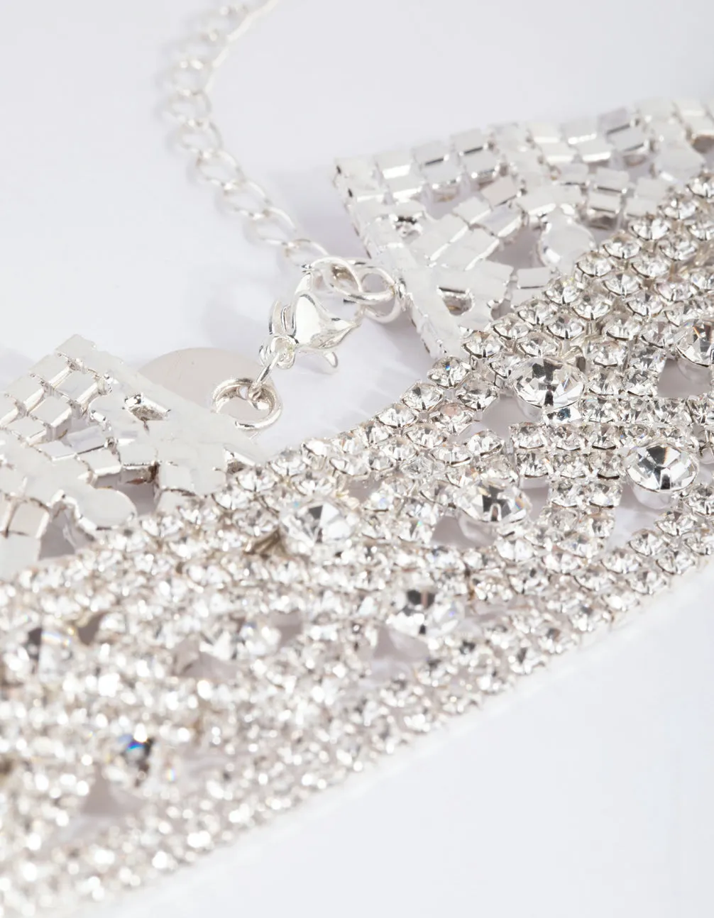 Silver Diamante Statement Choker