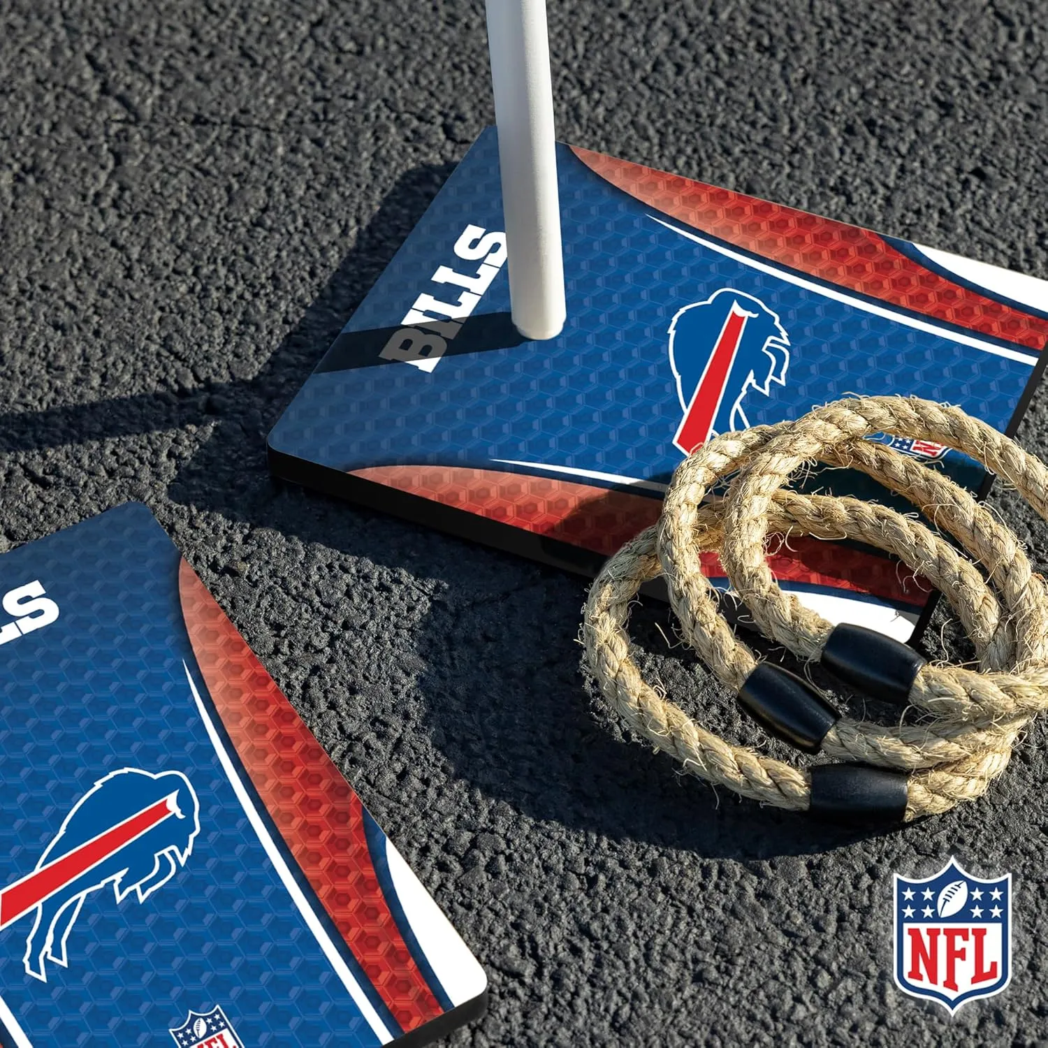 Solid Wood NFL Quoits Set with Direct Print HD Team Graphics  Tailgate Ring Toss Game  Great Gift for Any Football Fan! Ring Toss Family Outdoor Games for The Beach