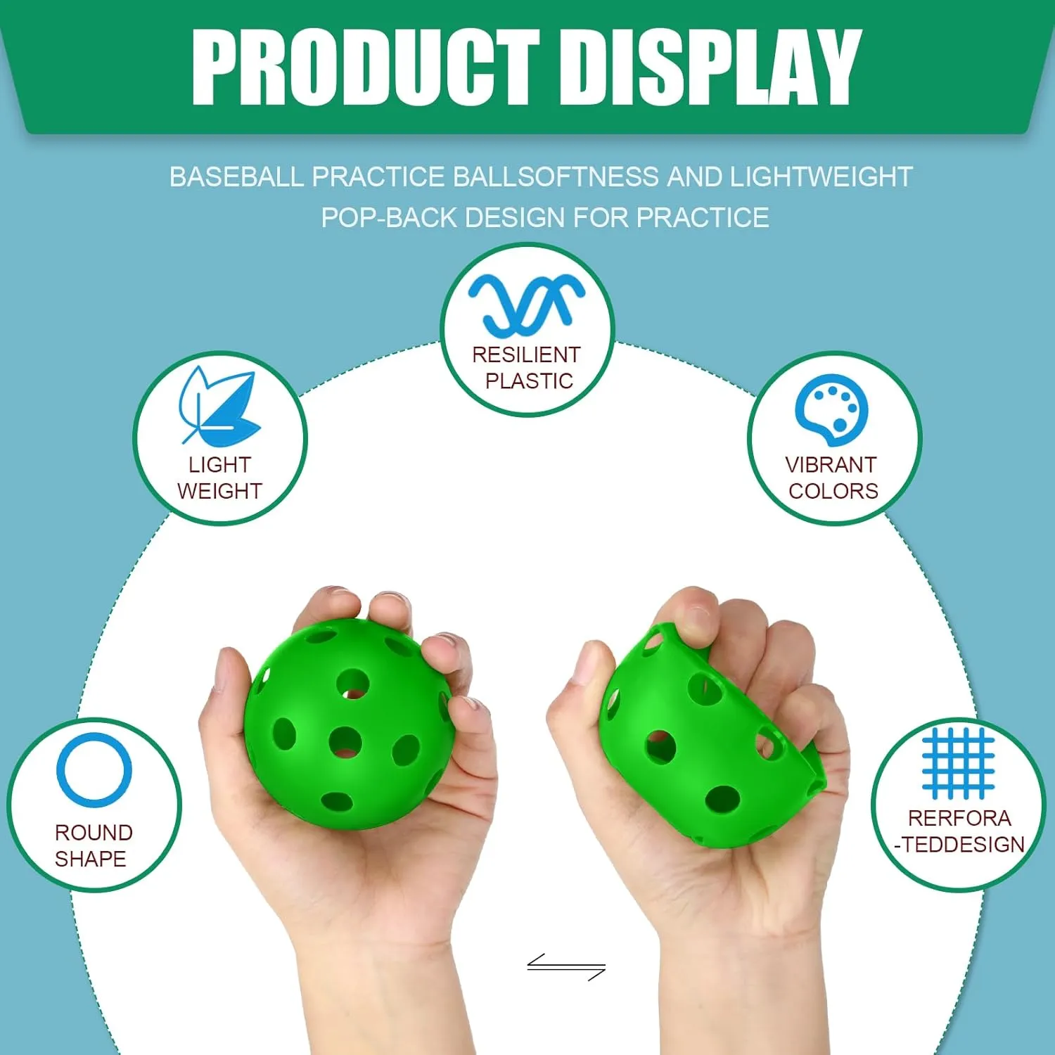 Tanlade 36 Pack Baseball Practice Balls Plastic Training Balls Lightweight Hollow Softballs with a Drawstring Bag for Hitting, 2.91 in Baseball Batting Training Pitching Indoor Outdoor Use