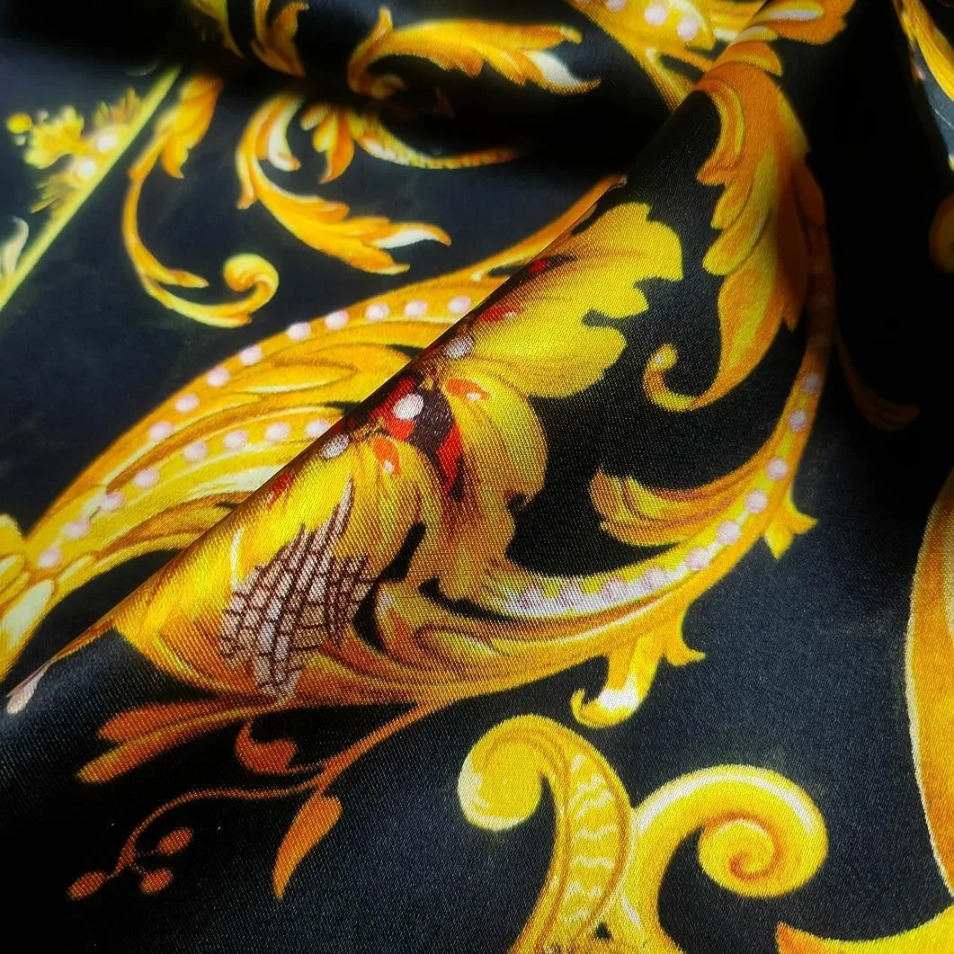 Women 100% Mulberry Silk Neck Scarf Lightweight Digital Print Small Square Scarfs- Neckerchief Gift Packing 21"*21"