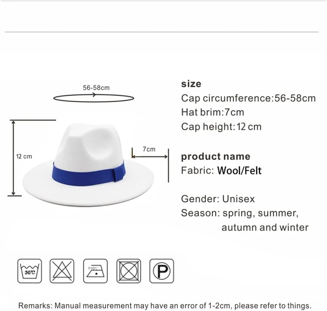 Women Woolen Fedora Vintage Ladies Panama Hats Men Solid Wide Brim Wedding Jazz Top Hats