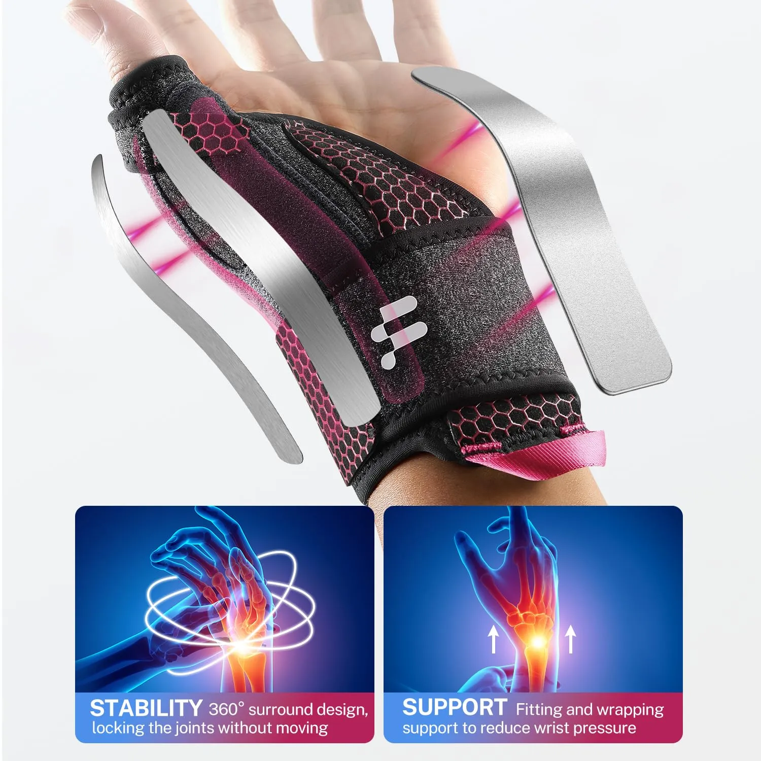 Wrist Brace & Thumb Stabilizer, Carpal Tunnel, De Quervain's Tenosynovitis, Tendonitis, Arthritis Support, Thumb Splint for Pain Relief, Women and Men (Right Hand, L/XL)